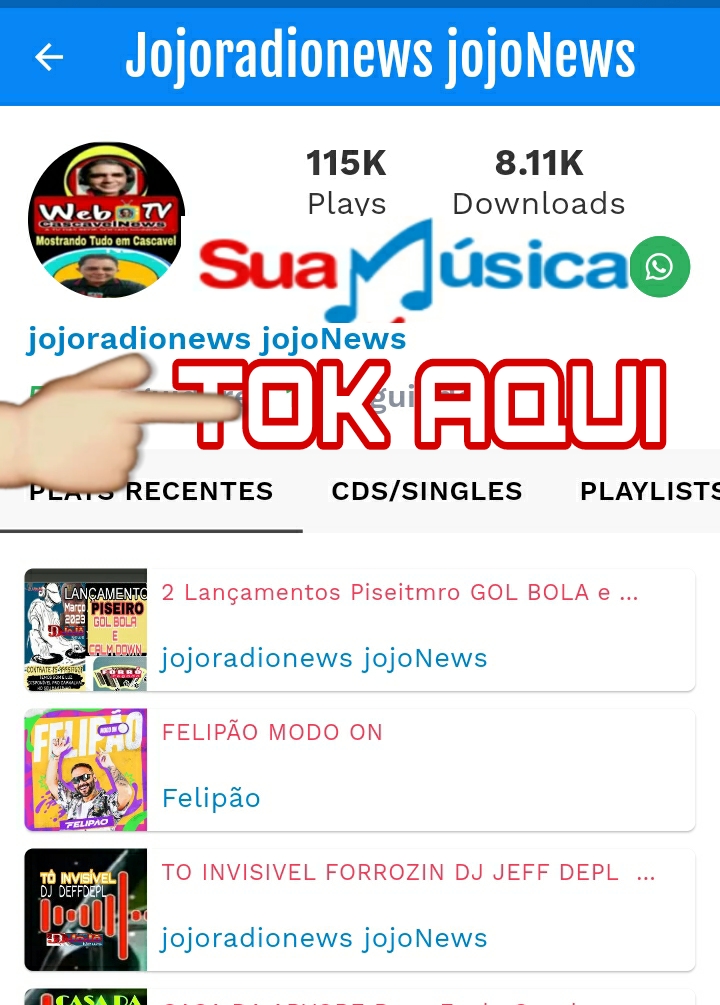 TOK NA TELA PARA ACESSAR  DJ JOJO NA SUA MUSICA COM